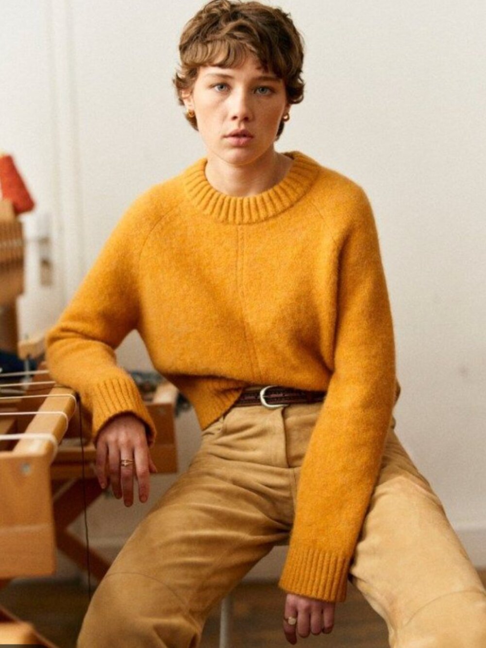 Sezane Sama Jumper Golden Yellow - Size S